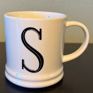 NWT Stylized Letter "S" Monogram Initial Porcelain Cup Mug